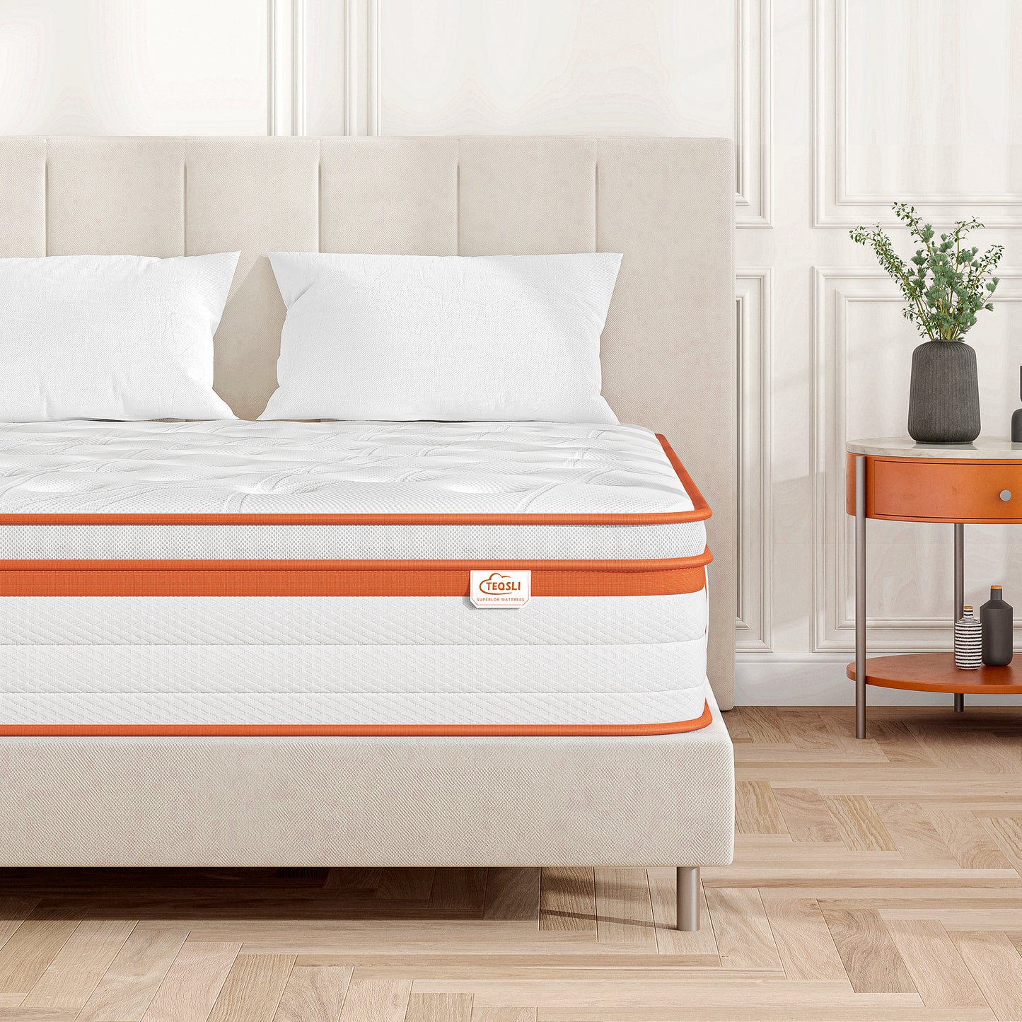 TeQsli Matratze – Gel Memory-Schaum & Individuelle Taschenfedern, 25cm Höhe, H3 H4, ergonomische 7-Zonen Federkernmatratze zur Linderung von Druck- & Rückenschmerzen, Öko-Tex & CertiPUR